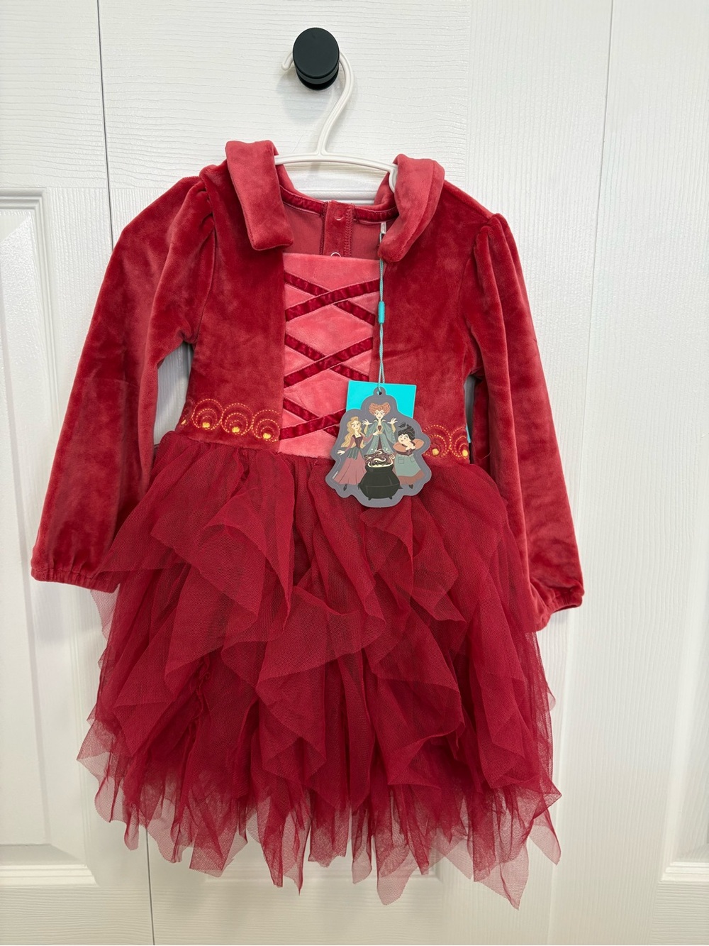 2T Posh Peanut Velour Tulle Dress red